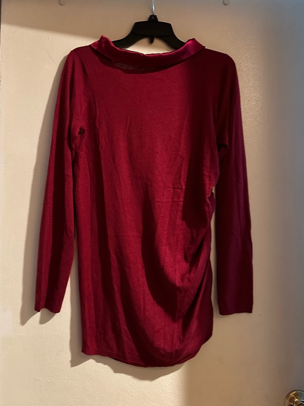 Magaschoni Long-Sleeve Mock Neck Red top